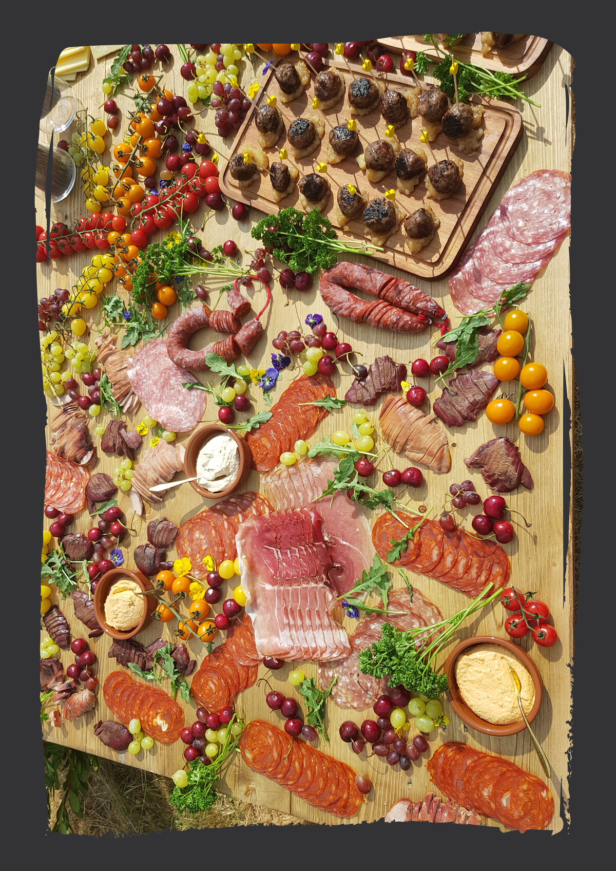 Wild game charcuterie spread for corporate dining